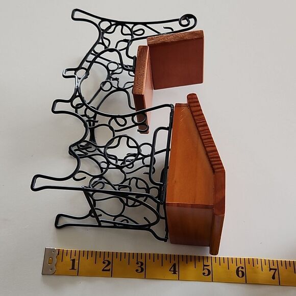 VNTG Minature Wooden with Metal Frame Student Doll Furniture Desk - Picture 9 of 9